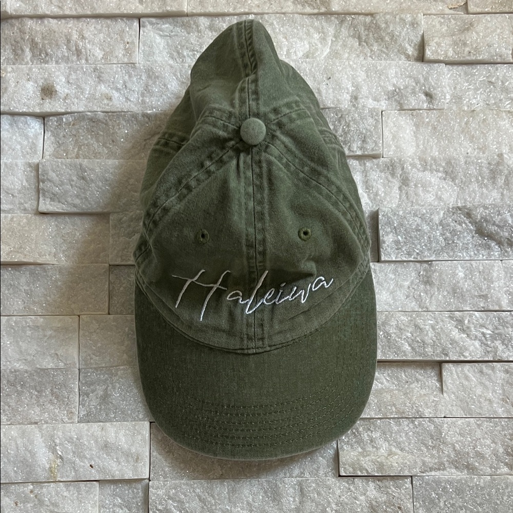 Olive Green Haleiwa Hawaii Baseball Hat